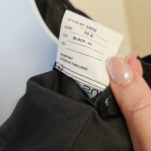 Alfred Sung Black Strapless Satin Column Gown Bow Back Size 10R NWT Holidays - Picture 7 of 11